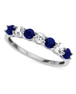 Sterling Silver Ring, Blue and White Sapphire Channel Set Ring (1 3/4 ct. t.w.)   Jewelry & Watches