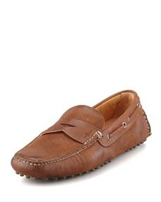 Car Shoe Penny Leather Driver, Brown