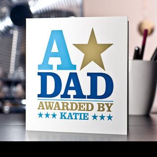 personalised 'a star award' father's day card by rosie robins