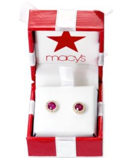 10k Gold Earrings, Ruby Stud Earrings (1 ct. t.w.)   Earrings   Jewelry & Watches