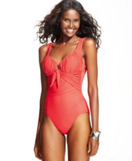 Miraclesuit Ruched Tummy Control One Piece Swimsuit   Swimwear   Women