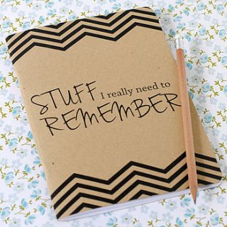 stuff i really need to remember notebook by the green gables