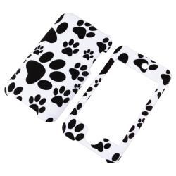 Black/ White Paw Snap On Rubber Coated Case for Apple iPod Touch Generation 2/ 3 BasAcc Cases