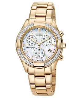 Citizen Womens Chronograph Regent Eco Drive Diamond Accent Rose Gold Tone Stainless Steel Bracelet Watch 30mm FB1223 55D   Watches   Jewelry & Watches