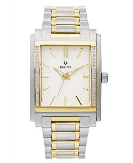 Bulova Mens Diamond Accent Two Tone Stainless Steel Bracelet Watch 32mm 98E111   Watches   Jewelry & Watches