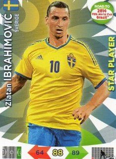 Adrenalyn XL Road To 2014 World Cup Brazil #174 Zlatan Ibrahimovic Star Player Toys & Games