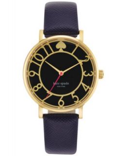 kate spade new york Watch, Womens Metro Black Leather Strap 34mm 1YRU0107   Watches   Jewelry & Watches