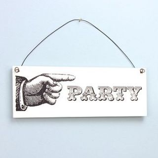 pointing finger party plaque by lisa angel wedding