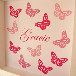 pink personalised paper butterflies picture by lolly & boo lampshades