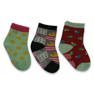 ducks set of three baby and toddler socks by snuggle feet