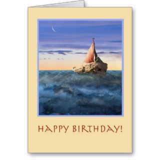 St. Brendan's Boat birthday card (w/scripture)