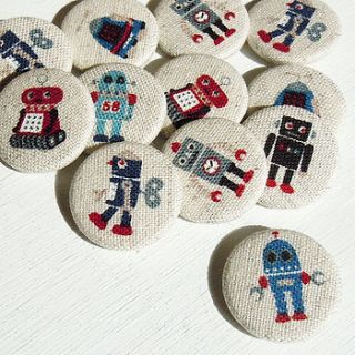 robot fabric badge set by kaela mills