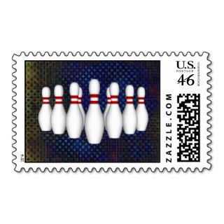 Bowling Pins 3D Model Postage Stamps