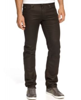 GUESS Lincoln Coated Black Wash Slim Straight Jeans   Jeans   Men