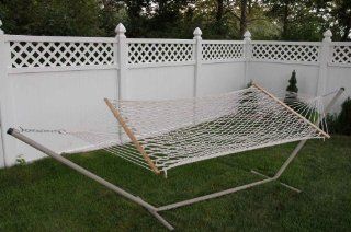 Bliss Hammocks, Inc. Rope Hammock and 13 Feet Stand Combo, White Rope (Discontinued by Manufacturer)  Patio, Lawn & Garden
