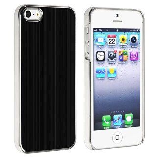 eForCity Snap on Case Compatible with Apple® iPhone® 5 / 5S, Black Brushed Aluminum Rear Cell Phones & Accessories