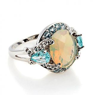 Ethiopian Opal and Apatite Sterling Silver Ring