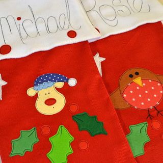 personalised christmas stocking by sew very english