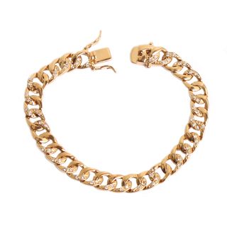NEXTE Jewelry Gold Overlay Cubic Zirconia Cuban Link Bracelet NEXTE Jewelry Cubic Zirconia Bracelets