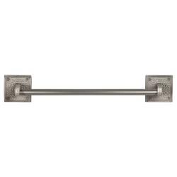 The Copper Factory Square Back Plate and 18 inch Satin Nickel Copper Towel Bar Bath Fixtures
