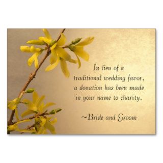 Yellow Spring Forsythia Wedding Charity Card Business Card Template
