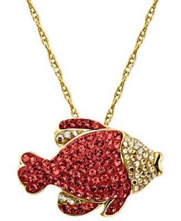 Kaleidoscope 18k Gold over Sterling Silver Necklace, Swarovski Crystal Goldfish Pendant (1 1/6 ct. t.w.)   Necklaces   Jewelry & Watches