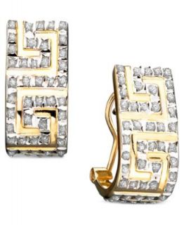 YellOra� Diamond Earrings, YellOra� Diamond Small Cross Hoop Earrings (1/4 ct. t.w.)   Earrings   Jewelry & Watches