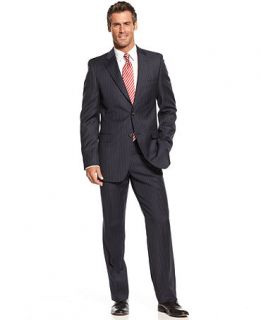 Lauren Ralph Lauren Suit, Navy Stripe Slim Fit   Suits & Suit Separates   Men