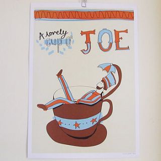 'cup o' joe' digital print by start today illustrations