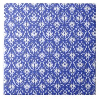 Stylish damask pattern. Blue and white. Tiles