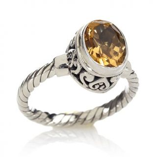 Bali Designs by Robert Manse Sterling Silver Gemstone and Cable Band Ring
