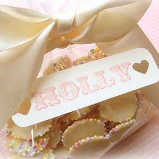personalised white chocolate gems by katie sue design co