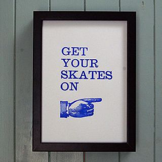 hand pressed print get your skates on by thursday press