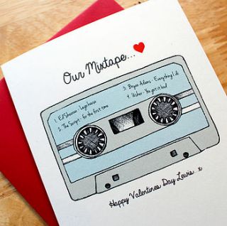 'our mixtape' personalised anniversary card by precious little plum