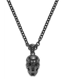 Skulls on Fire Mens Stainless Steel Black Sapphire Skull ID Bracelet (1/4 ct. t.w.)   Bracelets   Jewelry & Watches