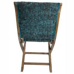nuLOOM Handmade Bombay Turquoise Sari Silk Folding Chair Nuloom Dining Chairs