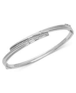 Diamond Bracelet, Sterling Silver Diamond Bypass Bangle (1/6 ct. t.w.)   Bracelets   Jewelry & Watches