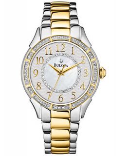 Bulova Womens Two Tone Stainless Steel Bracelet Watch 33mm 98L181   A Exclusive   Watches   Jewelry & Watches