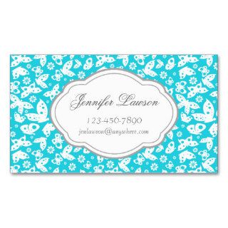 Custom Turquoise Butterfly Business Card Template