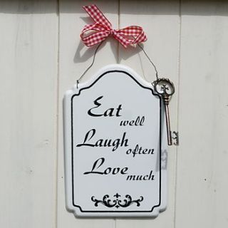 eat well plaque with key by the chic country home