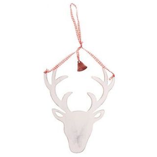 white wash reindeer decoration by little red heart