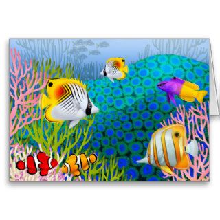 Colorful Caribbean Coral Reef Card