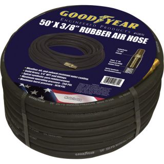 Goodyear Rubber Air Hose — 3/8in. x 50ft., Black  Air Hoses   Reels