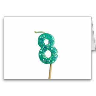 Birthday candle number 8 cards
