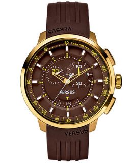 Versus by Versace Watch, Unisex Chronograph Manhattan Brown Rubber Strap 44mm SGV06 0013   Watches   Jewelry & Watches