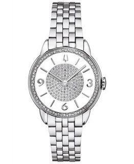 Bulova Womens Diamond (17/20 ct. t.w.) Stainless Steel Bracelet Watch 32mm 96R184   Watches   Jewelry & Watches