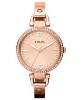 Fossil Womens Georgia Rose Gold Tone Stainless Steel Bracelet Watch 32mm ES3110   Watches   Jewelry & Watches
