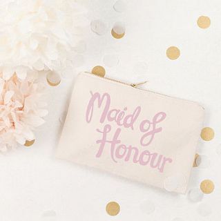 'maid of honour' canvas pouch by alphabet bags