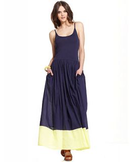 French Connection Dress, Marionette Sleeveless Scoop Neck Colorblocked Maxi   Dresses   Women