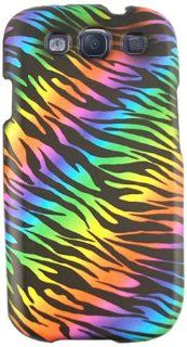 Cell Armor I747 SNAP TE163 Snap On Case for Samsung Galaxy SIII   Retail Packaging   Rainbow Zebra Print on Black Cell Phones & Accessories
